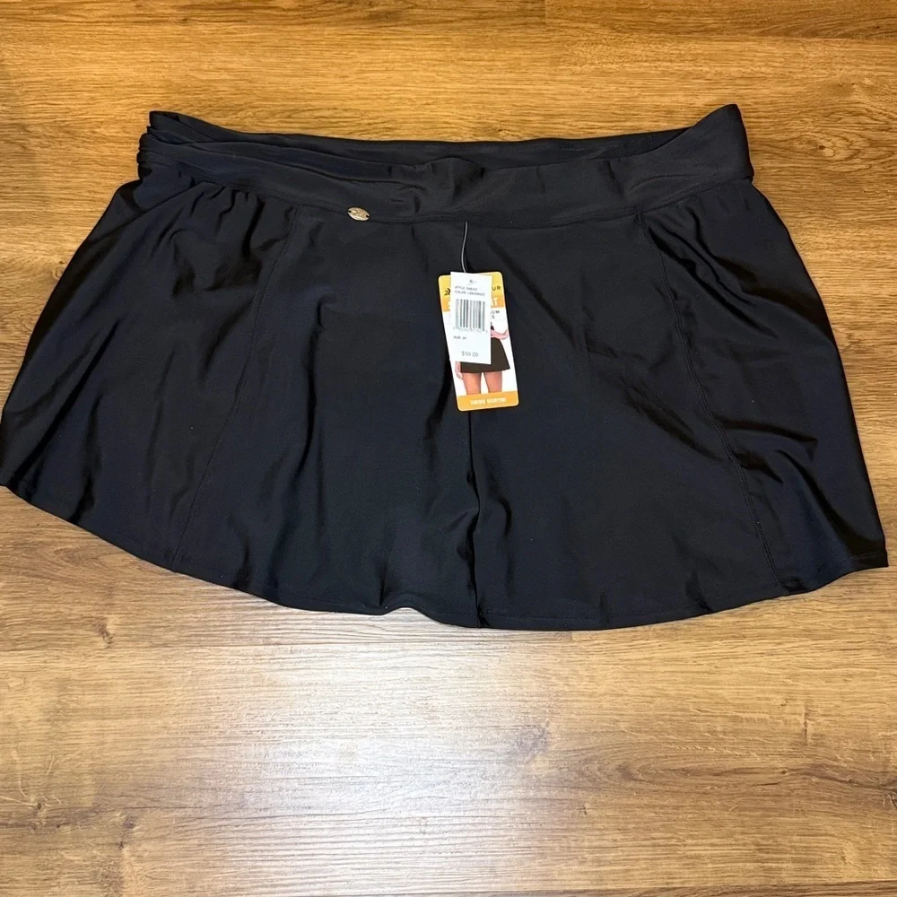 Zeroxposur Swing Skirtini Swimwear Black Women’s 3X UPF 30+ Stretch Quick Dry
